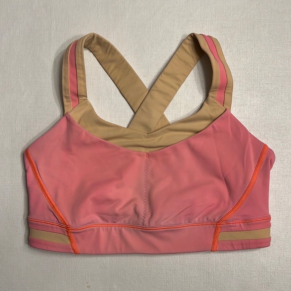 27. Lululemon Rack Pack Sports Bra Pink and Tan - Picture 1 of 4